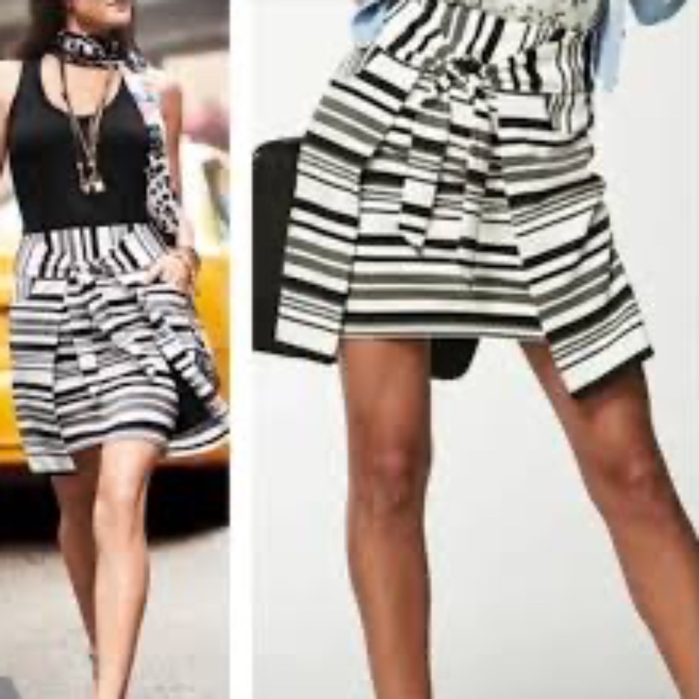 Cabi Black and White slip on skirt